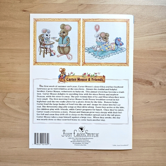 Pre-Owned Cross Stitch Leaflet Carter Mouse "Nursery Tails" - Picture 2 of 2